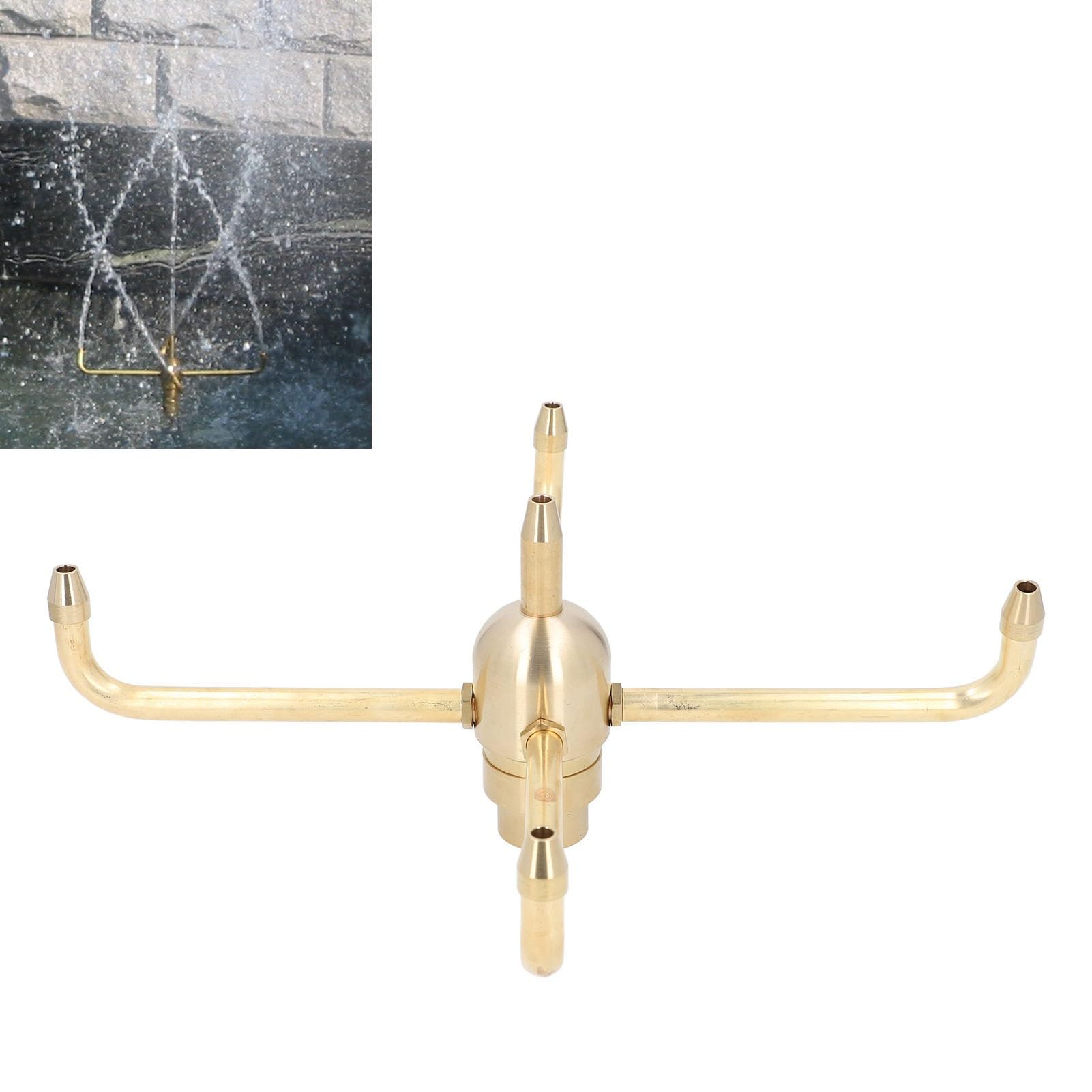 Water Fountain Nozzle, G1/G1.5 Thread 4 Arm Rotate Water Fountain Nozzle Rotate Spray Head Sprinkler Pond Fountain Head for Garden Ponds Tabletop Fish Ponds (G1in)