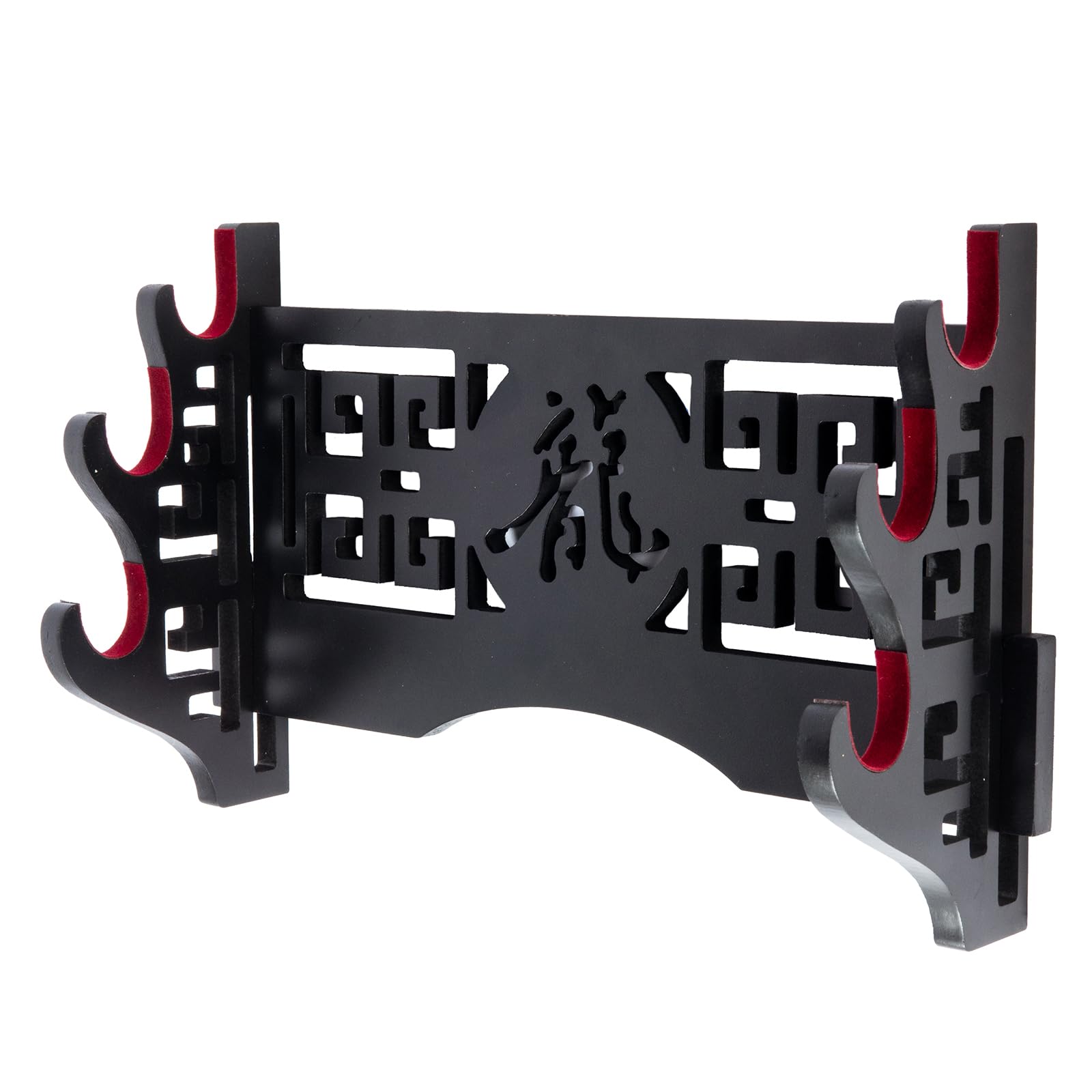 Ljxquisite Samurai Sword Display Rack - 4-Tier Velvet Padded Katana Stand - Black Density Board Sword Holder