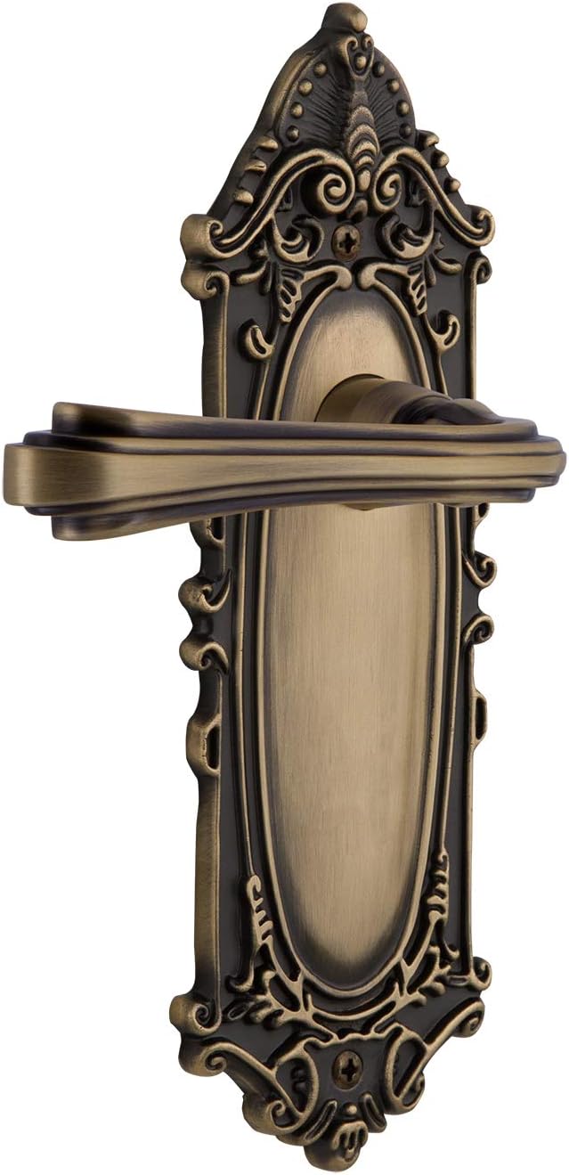 Nostalgic Warehouse Victorian Plate Passage Fleur Lever in Unlacquered Brass