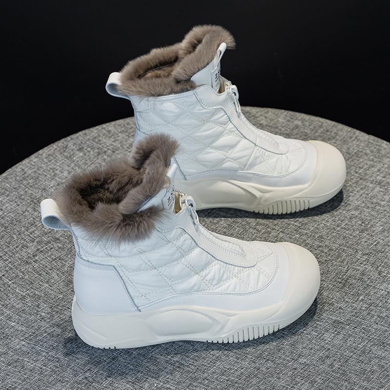 MEIION Swisszauber - Schneestiefel wasserdicht Winterstiefel Damen Wasserdicht und Spritzwassergeschützt mit Kunstpelz-Futter, Rutschfeste Sohle für Draußen Trekking und Wandern