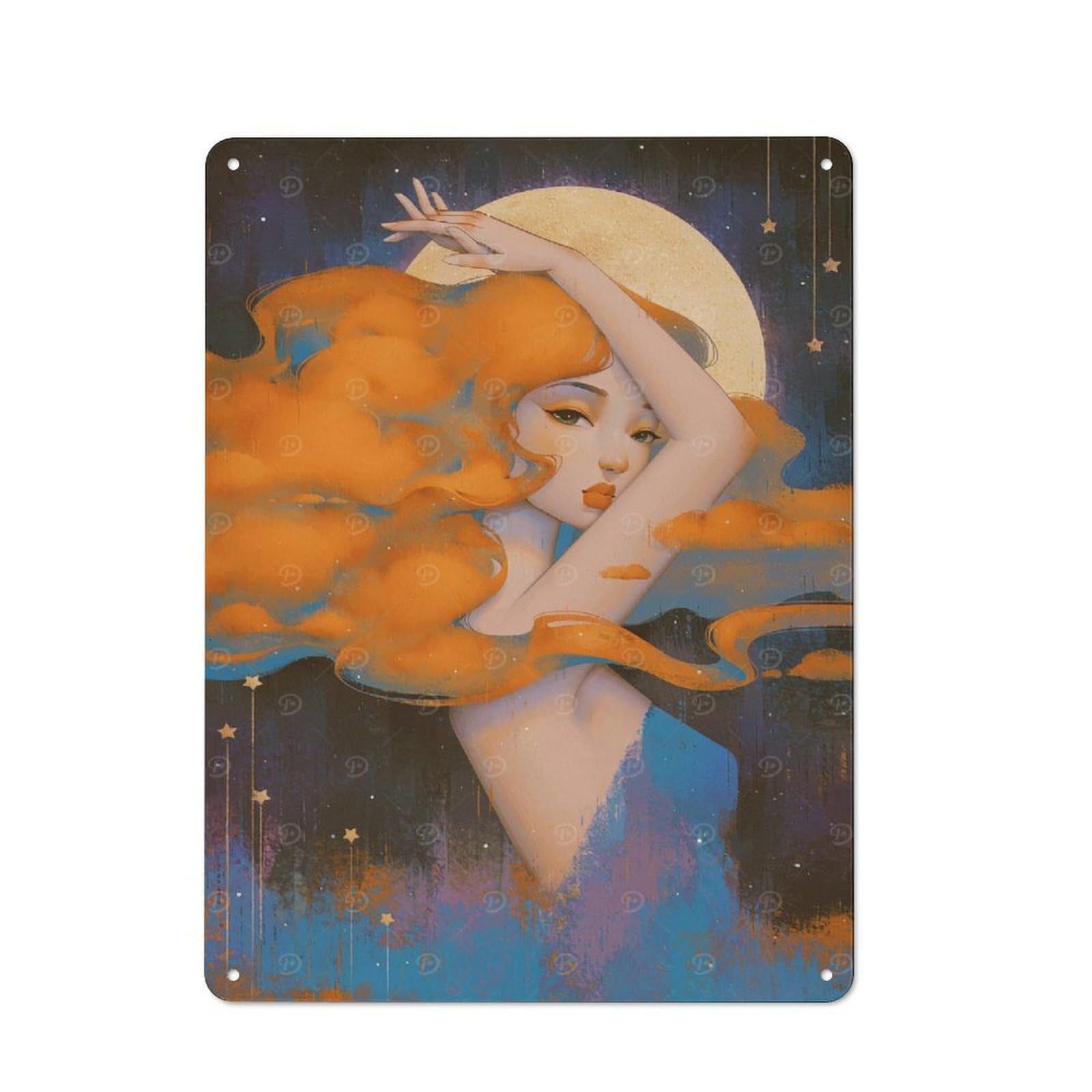 Junmoney Cloudmoon05 Metal Wall Sign 40X30cm Featuring For Home Bar Wall, New Home Wall Decor For Hosts Who Enjoy Retro Interiors
