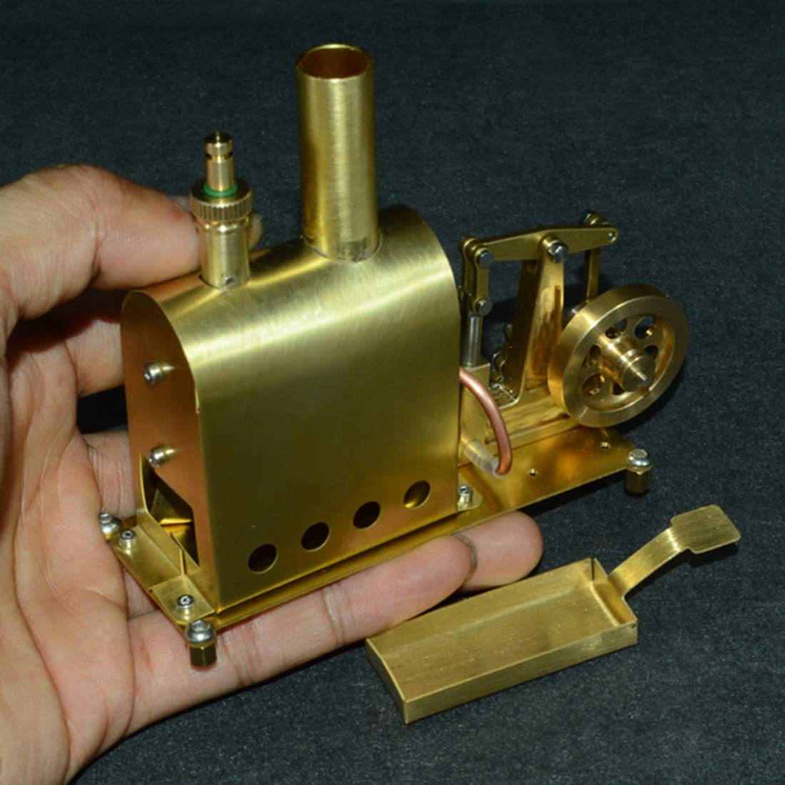 Kopeetechy Dampfmaschinenmodell Erwachsen - Mini Metall Motor Modell, Kupfer Dampfmaschine Funktionsfähig, Kessel Dampfmaschine, Wissenschaft Geschenk Experimentierkasten