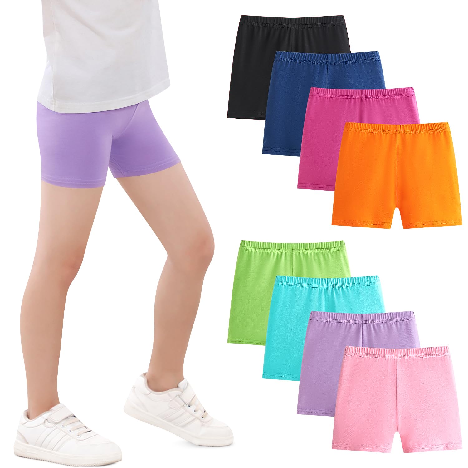 Charmi Mädchen Radlerhose Sommershorts Kurze Leggings 8er-Pack