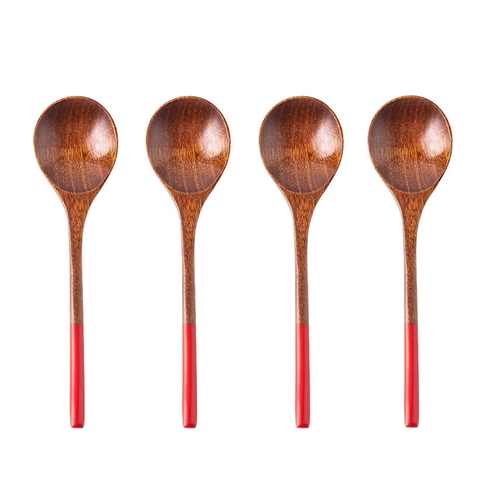 Cucharas de Café, Té 4 piezas creativa estilo japonés cuchara de madera cucharaditas hechas a mano madera helado cucharas de té pequeño agitación espirante espresso mezclando cucharas Cuchara para Coc