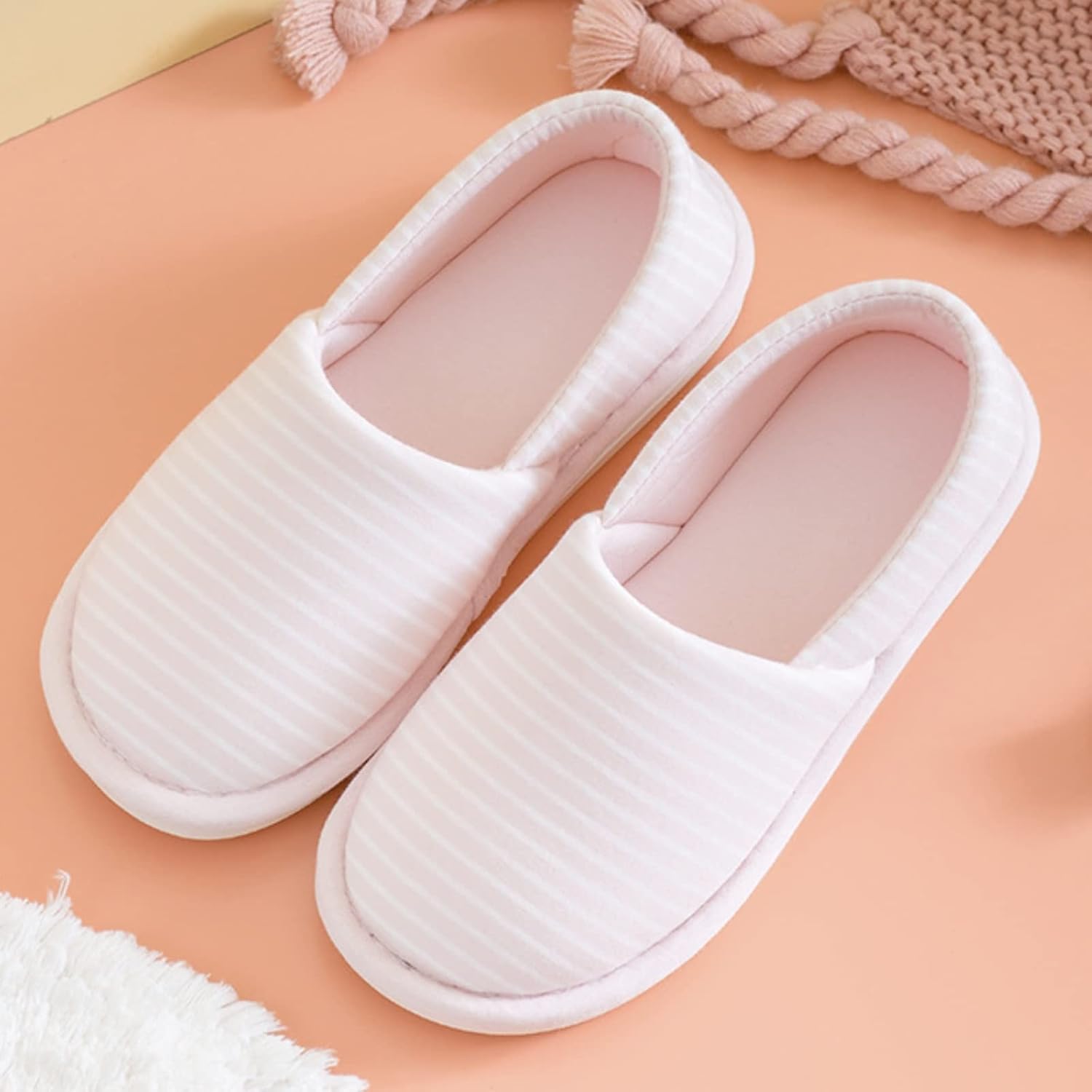 [ココマリ] スリッパ レディース ルームシューズ かかと付き 滑り止め おしゃれ 歩きやすい かかとあり 洗える 室内履き R-01