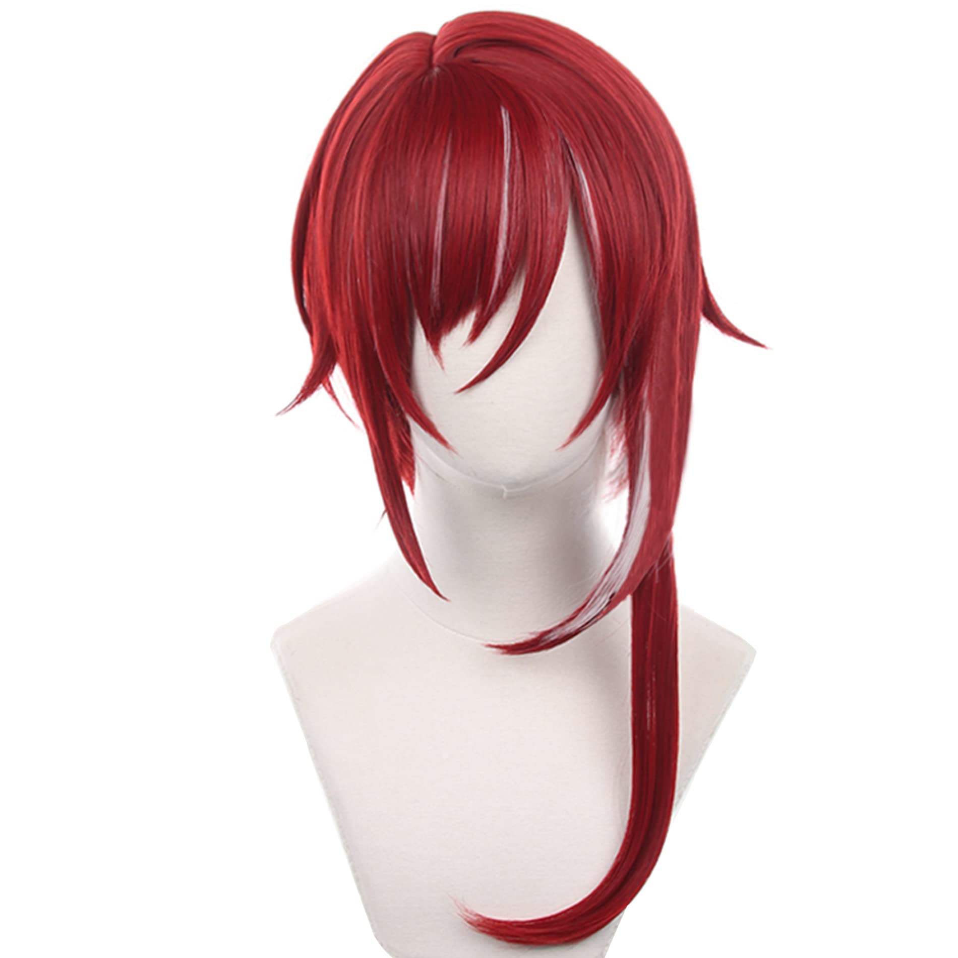 Red Highlight White Long Wig for Anime with Heat Resistant Fiber Synthetic for Women Men Halloween Comic Con Cos Role Replacement Wigs - Image 2