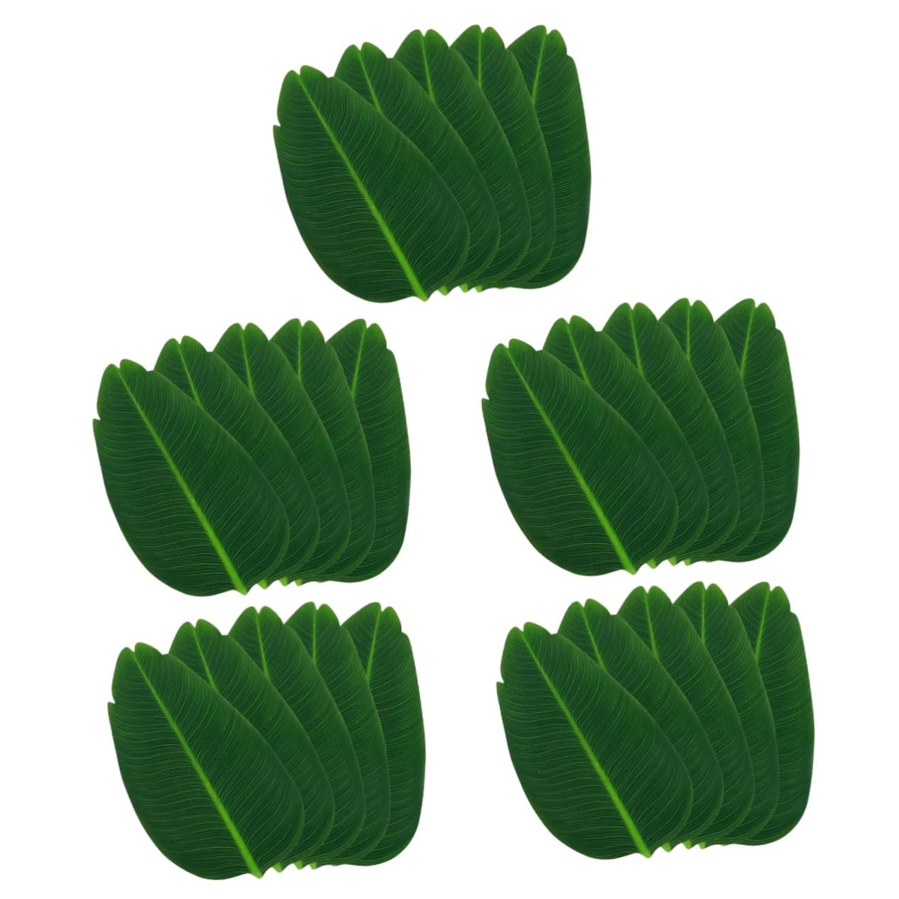 PRETYZOOM 3 Juegos Tapete De Mesa para El Hogar Manteles Individuales Y Posavasos Dorados Centros De Mesa De Palmeras Lugar Caminos De Mesa Tapete De Cocina Tela De Seda Green 5 Piezas * 3