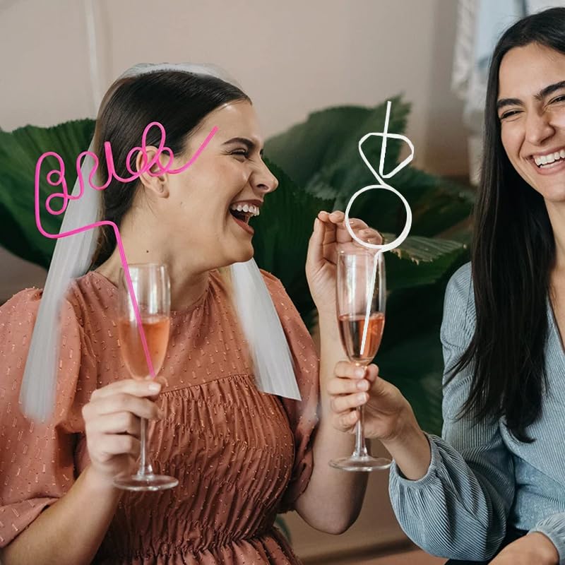 2 pitillos reutilizables para novia y fiesta miniatura 4