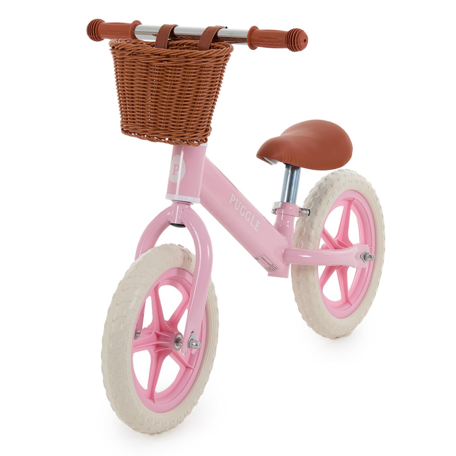 Puggle Retro 12" Balance Bike with Removable Basket - Pink (2-6 Years)