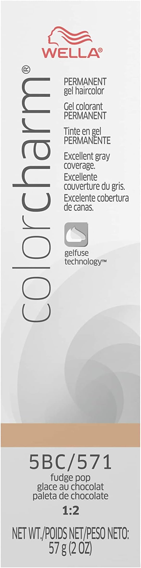 COLORCHARM Permanent Gel| Hair Color for Gray Coverage| 5bc Fudge Pop| 2 Fl Oz