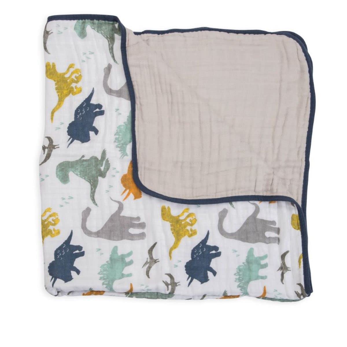 Blасk Frіdау Sаlе 2022 Little Unicorn – Dino Friends Cotton Muslin Quilt Blanket | 100% Cotton | Super Soft |Babies and Toddlers | Large 47” x 47” | Machine Washable