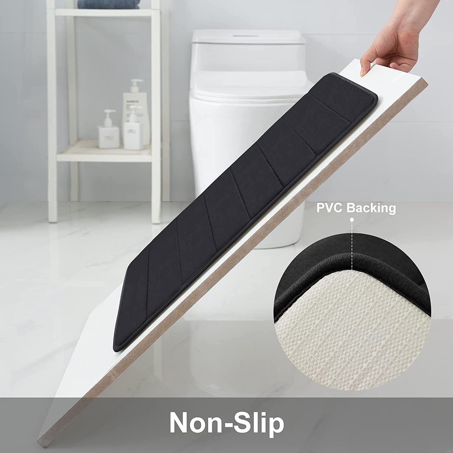 Toilettenmatte Aus Silikon Mit Erhöhtem Rand - Wasserdicht & Rutschfest 60x50 Cm