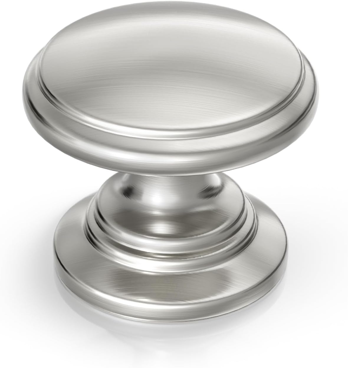 Goldenwarm 25 Pack Cabinet Knobs Brushed Nickel Cabinet Knobs Round Silver Drawer Pulls Zinc Alloy Hardware for Bedroom Dresser Drawer 1-1/5 Inch Diameter