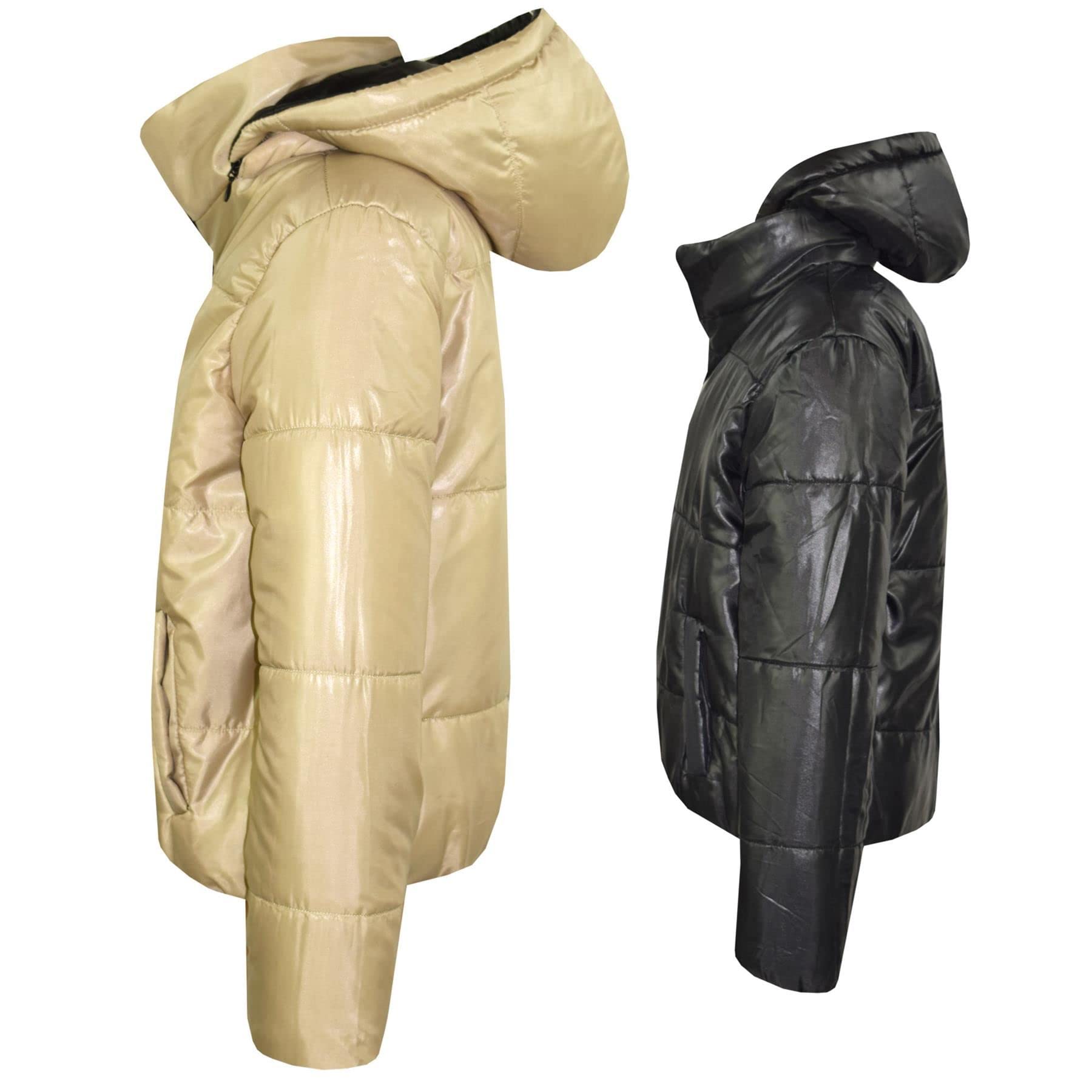 A2Z 4 Kids Dziewczyny Chłopcy Kurtka Dwustronna, Krótka, Z Kapturem, Wyściełana Podszewką Kurtki Puchowe - Reversible Jacket 492 Stone 5-6.
