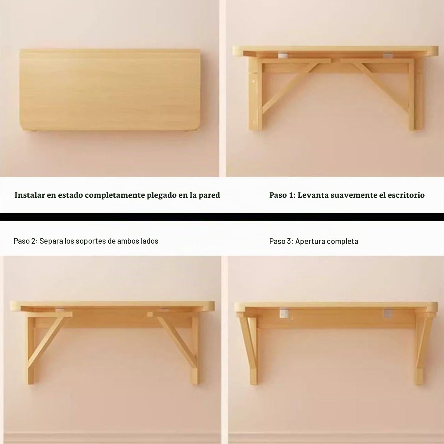 Mesas plegables de madera maciza cuelgan mesas de pared, mesas de computadora, mesas de estudio, mesas de pared, mesas plegables en las paredes de los escritorios,50 * 30cm