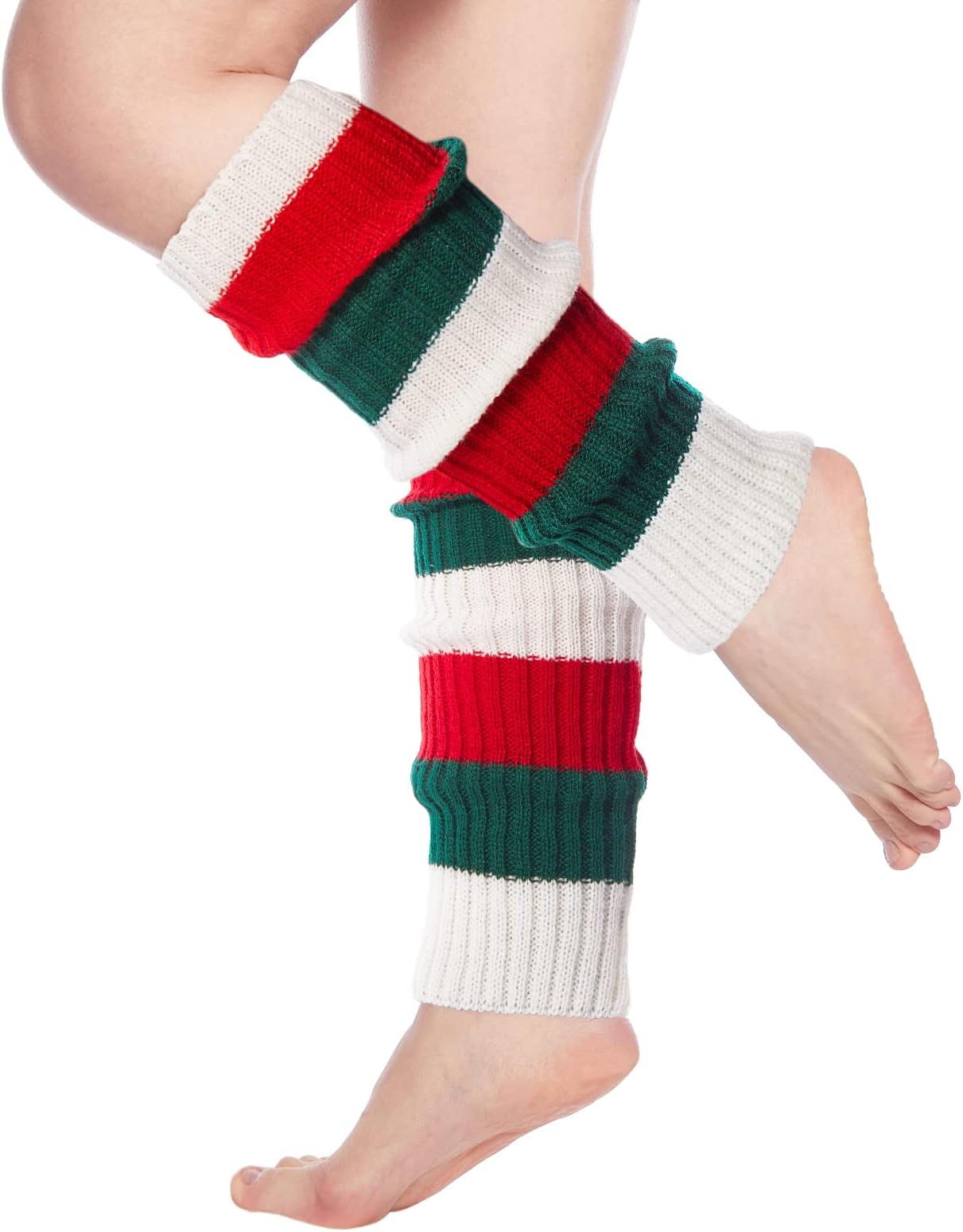 Moon WoodWomens Leg Warmers 80s Juniors Neon Ribbed Knitted Long Socks for 80s Eighty's Party Sports Yoga