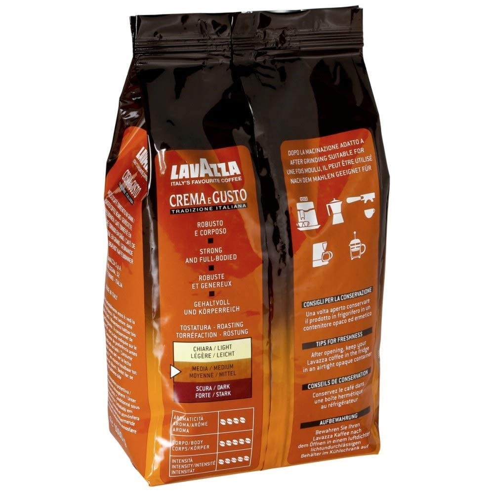 Lavazza Kaffeebohnen - Crème Et Goût Traditionnels - 1er Pack (1 x 1 kg) (Lot de 4)