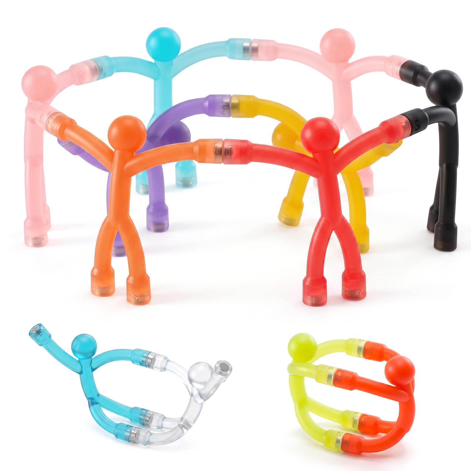 Magnetic Fidget Travel Toys for Kids Age 3-8 – 12Pcs Fun Magnetic Men Set, Perfect for Airplane & Car Trips,Sensory Stress Relief, and Travel Game Gift for Boys & Girls