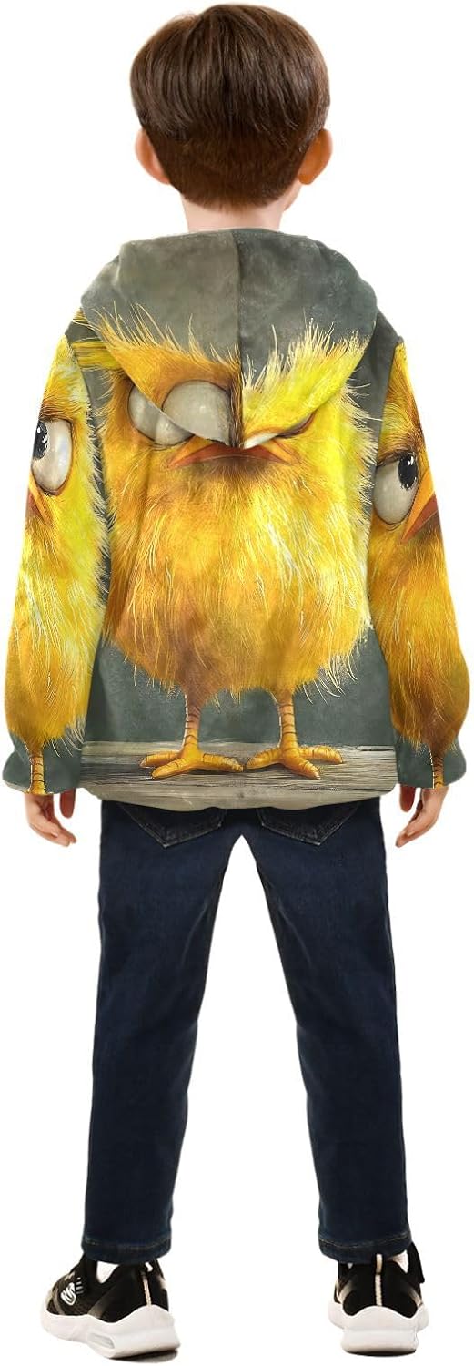 Cartoon Funny Pet Chicken Inquisitive Toddler Boy Fleece Jacket Outerwear Jackets Navy Blue Warm Baby Boys Clothes