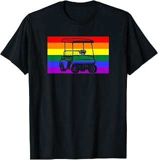 Golf Cart Gay Pride Flag T-Shirt
