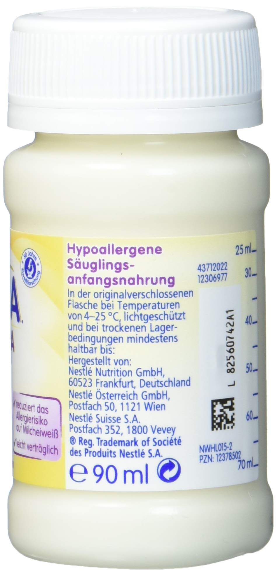 Nestlé Beba HA Pre Anfangsmilch von Geburt an trinkfertig Portionsflaschen, 32er Pack (32 x 90 ml)