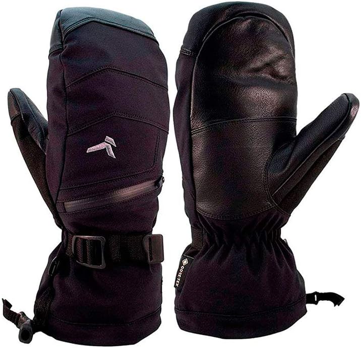 Kombi Women's Durable Waterproof Windproof Breathable Cold Weather Insulated Sanctum Mitt, Soft Nose Wipe On Thumb, Black