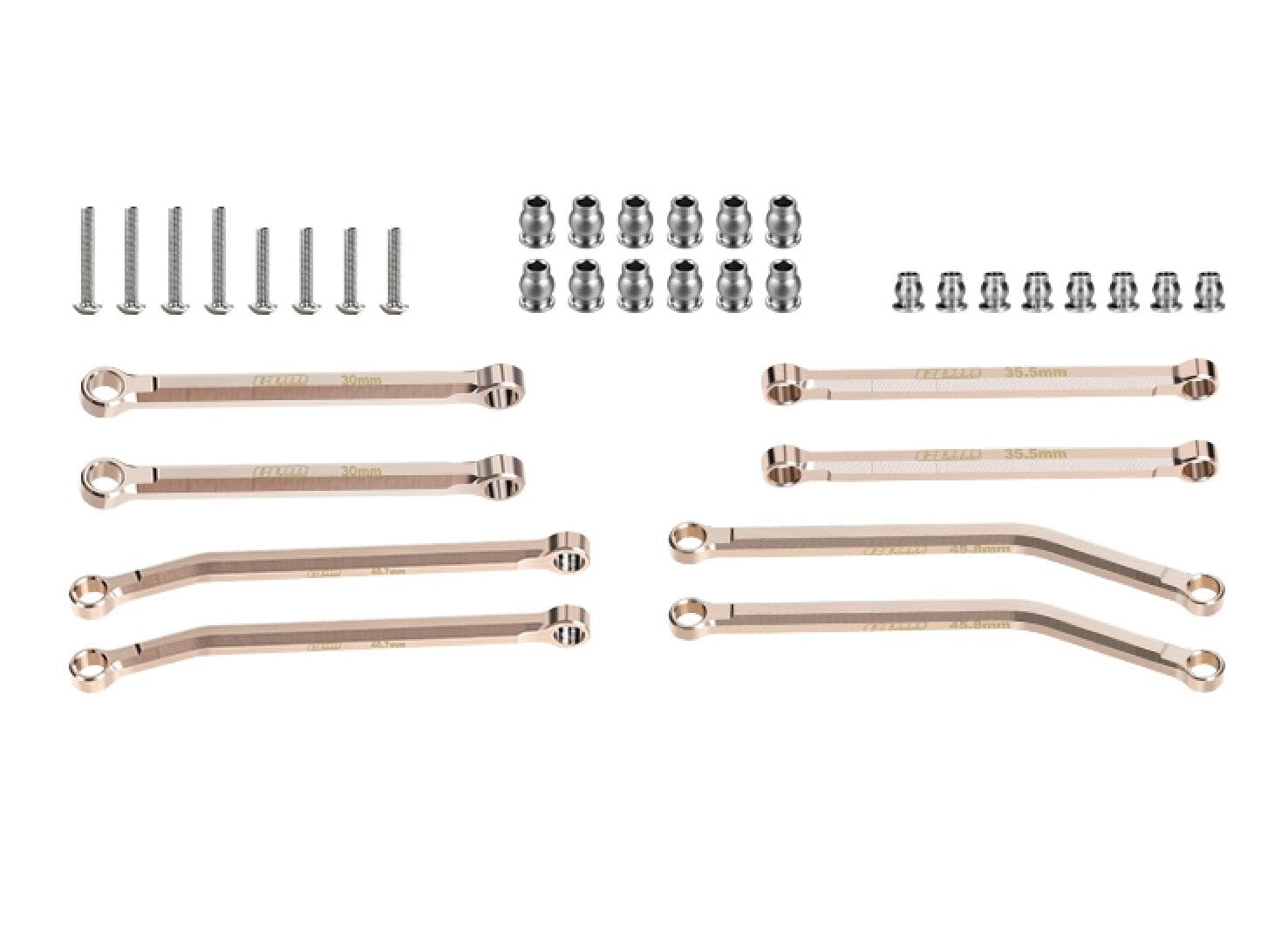 GPM Brass Link Set 8 pezzi per Axial 1/30 SCX30 Ford Bronco AXI-2048 / Jeep Wrangler AXI-2261 Rock Crawler Upgrades
