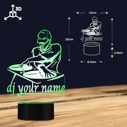 Miniatura 7 de The Geeky Days DJ Your Name Custom Night Light Regalo para DJ Lover Lámpara LED Personalizada Iluminación decorativa Lámpara de estado de ánimo 3D