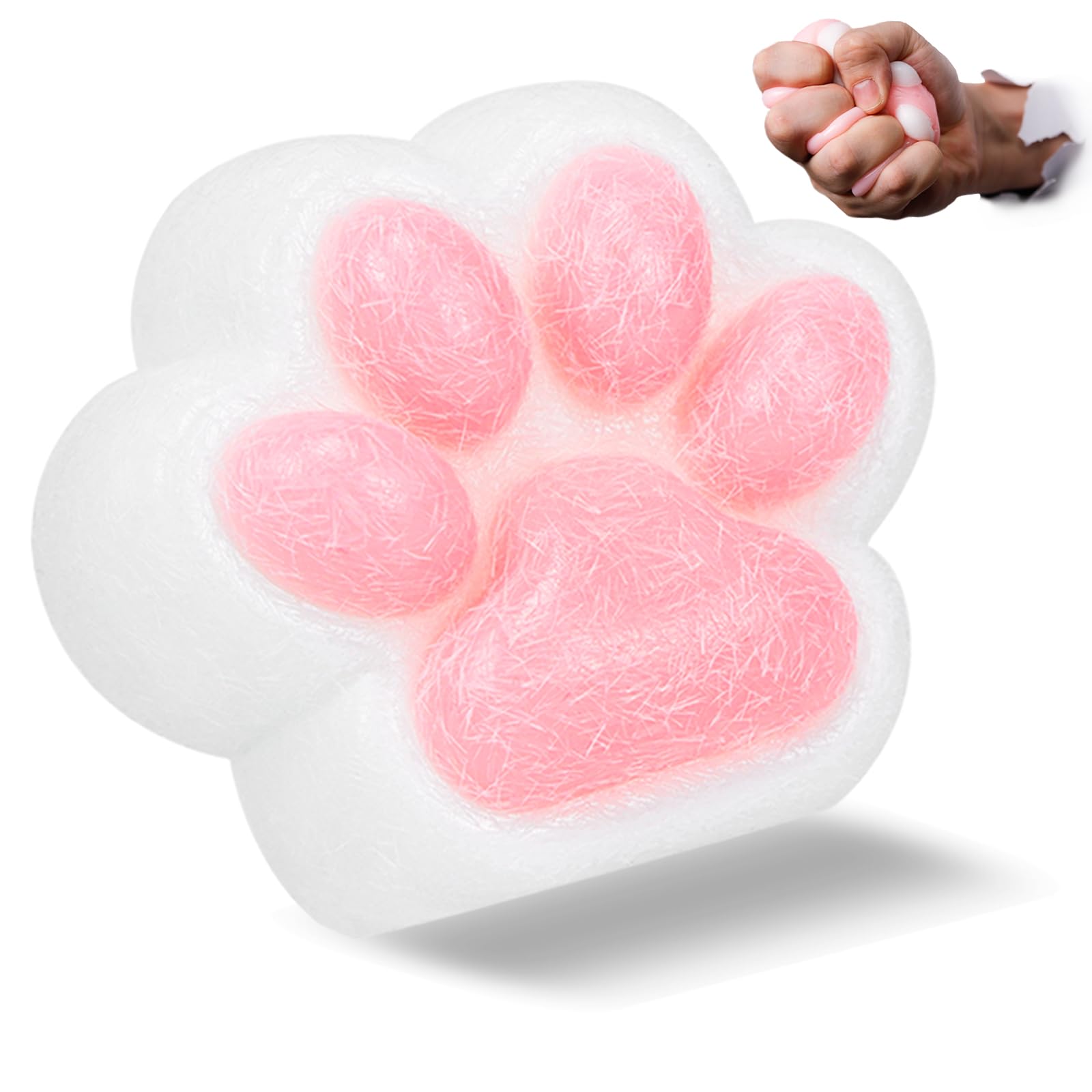 Taba Squishy Cat Paw Toy Handmade, Cute Kawaii FuFu Squishies, Sticky Squishy Pinch Fmily, Jelly Kitty Paw Squeeze Toys, YoYo Funny Fidget Toys