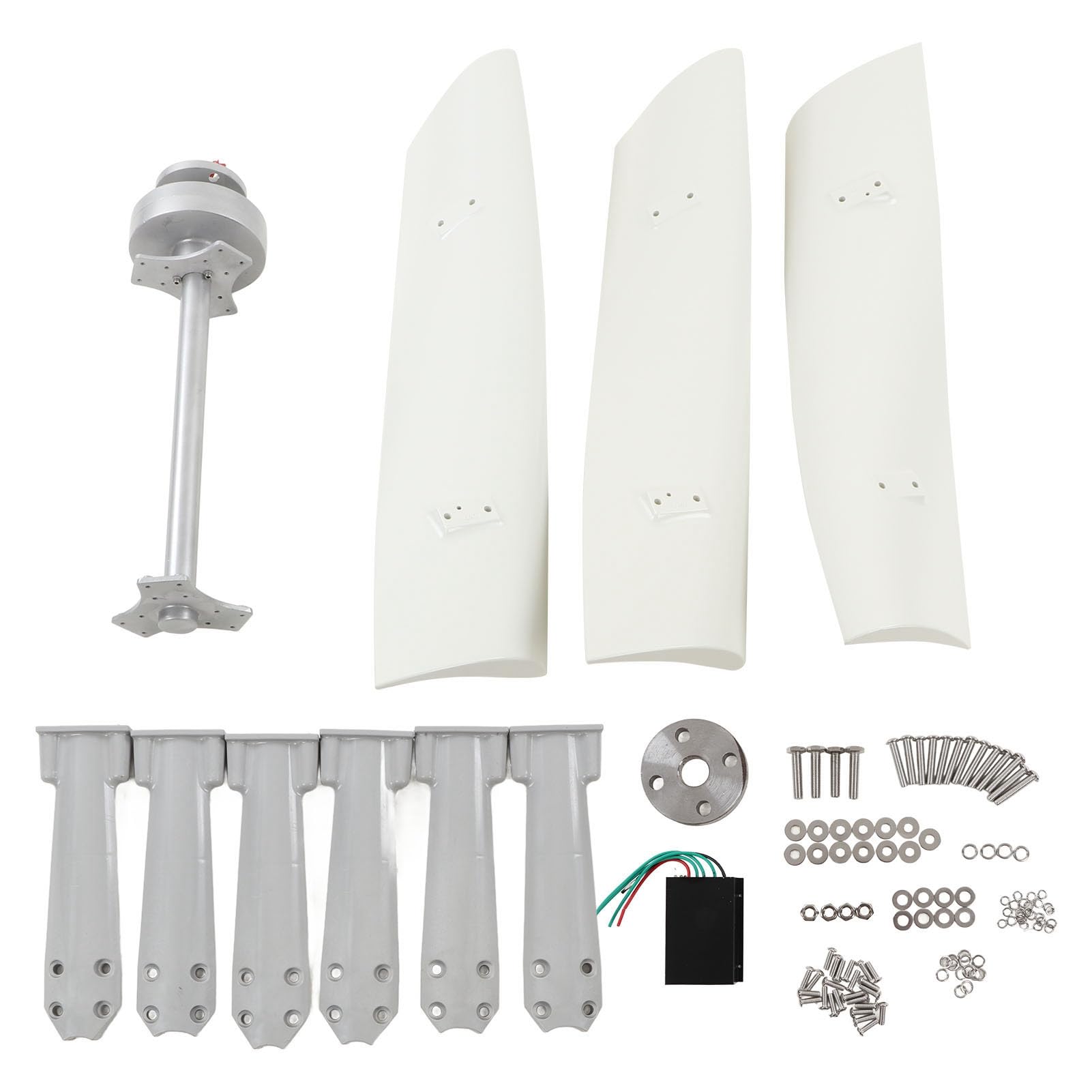 Respicefinem 800W Maglev Wind Generator with MPPT Controller White Maglev Vertical Axes Wind Turbine for Farm (24V)