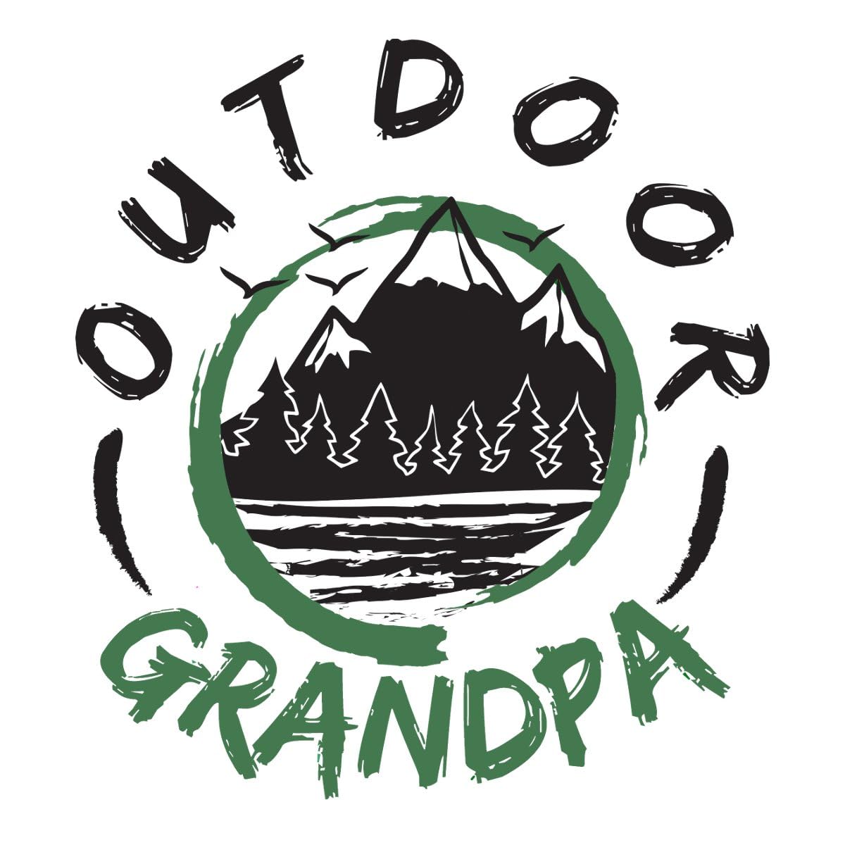 Spreadshirt Outdoor Boys Outdoor Grandpa Logo Sticker, max. 4 x 4, 4 x 4, Transparent Glossy