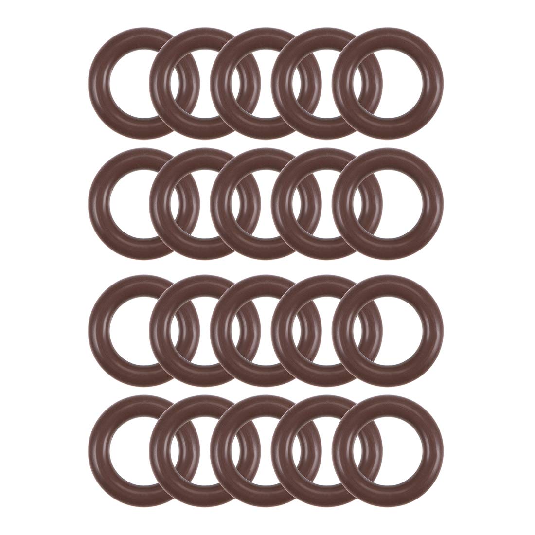 sourcing map Fluorine Rubber O-Rings 8mm OD 5mm ID 1.5mm Width, Metric FKM Sealing Gasket, Pack of 20