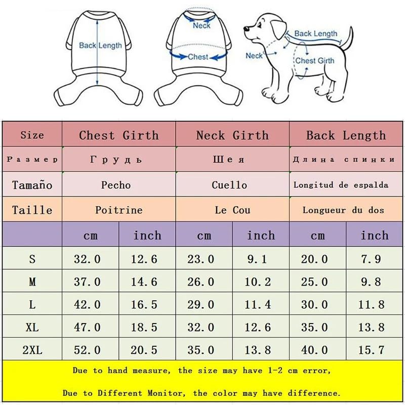 Hundepullover Warmer Hundeoverall-Pyjama for kleine und mittelgroße Hunde(Blue,M)