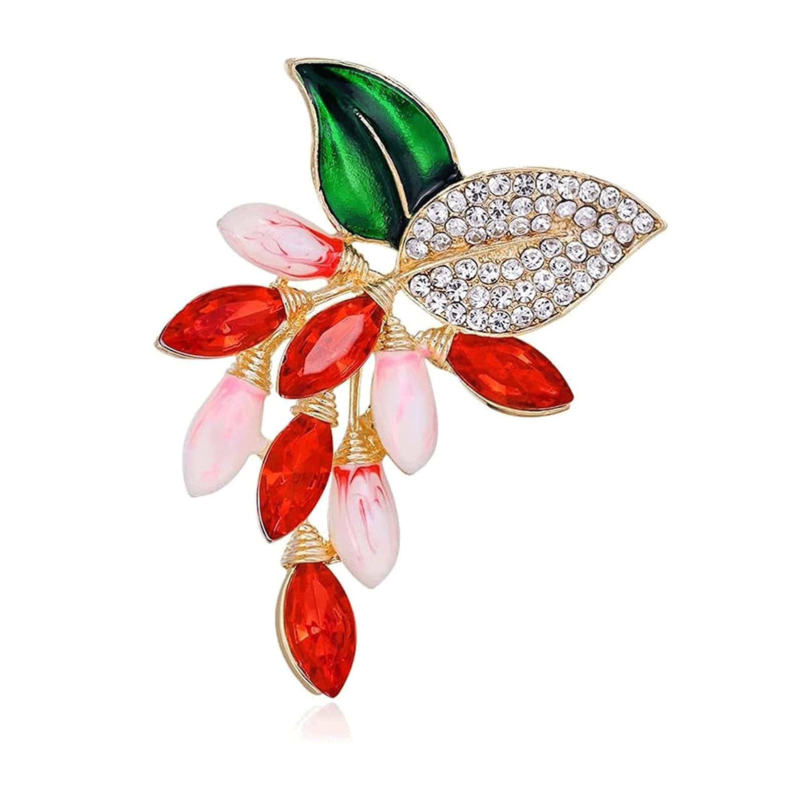 Broche con Forma de pasas, Diamantes de imitación, aleación Vintage con Solapa, Diamantes, Chal Floral, Elegante Ramillete, Cuello
