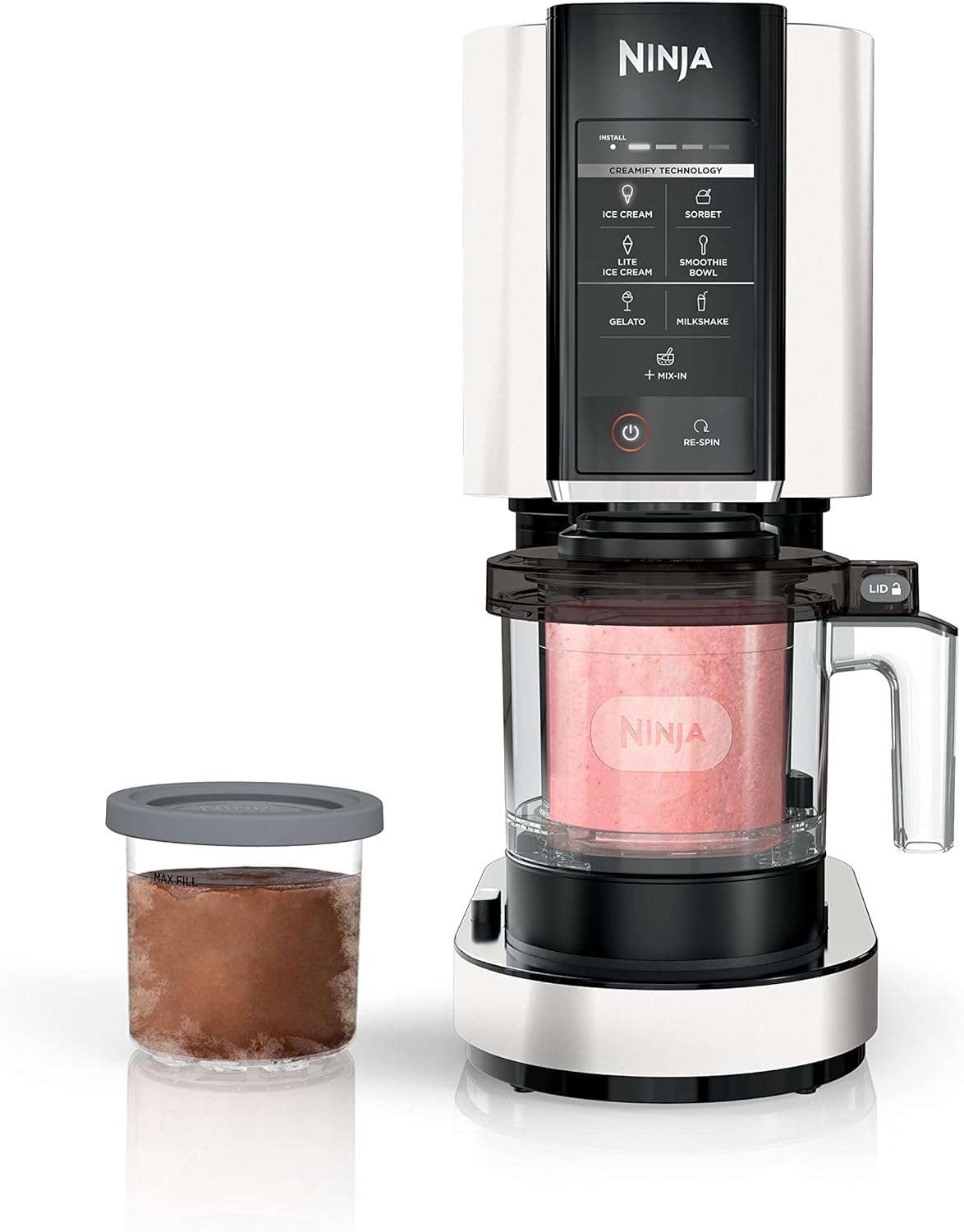 Ninja NC301 CREAMi Ice Cream Gelato Milkshake Sorbet and Smoothie Bowl Maker 7 One-Touch Programs White Renewed