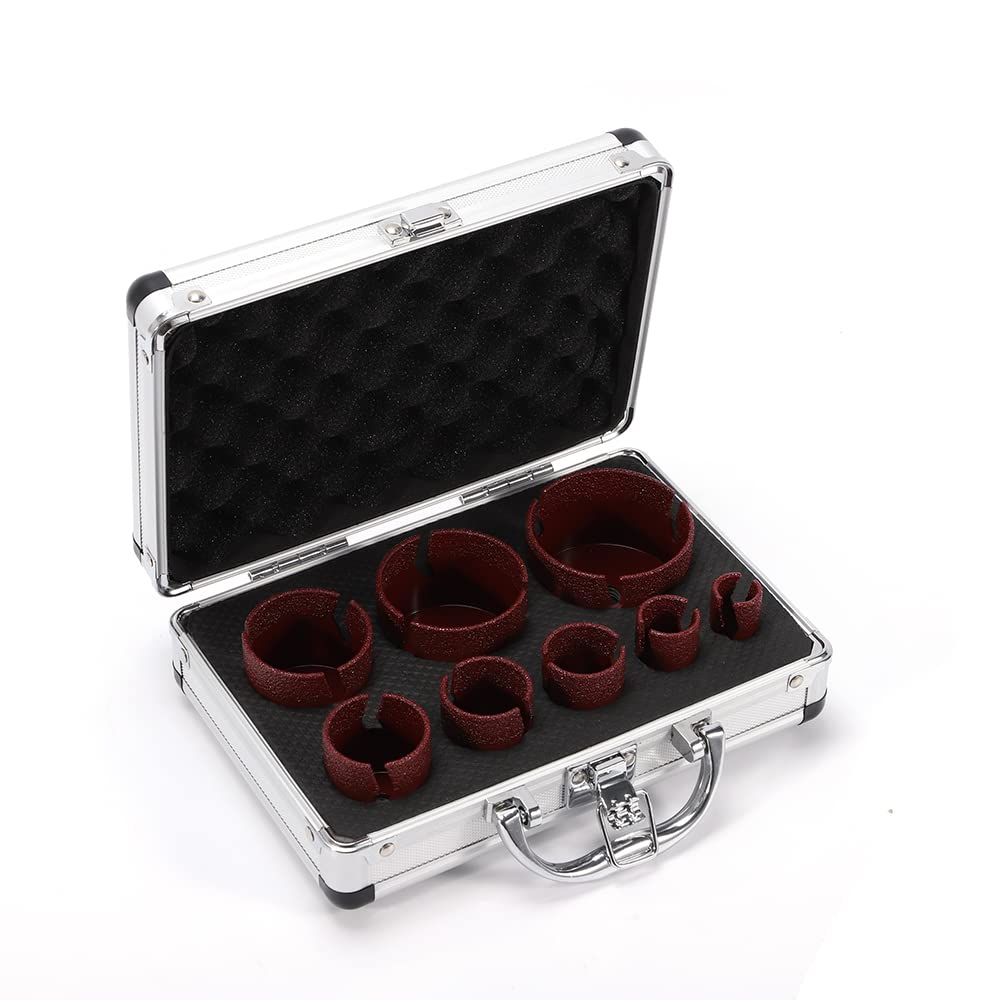 Set di 8 seghe a tazza diamantate per trapano portatile M14 20/25/32/35/40/50/60/68 mm, per gres porcellanato in granito