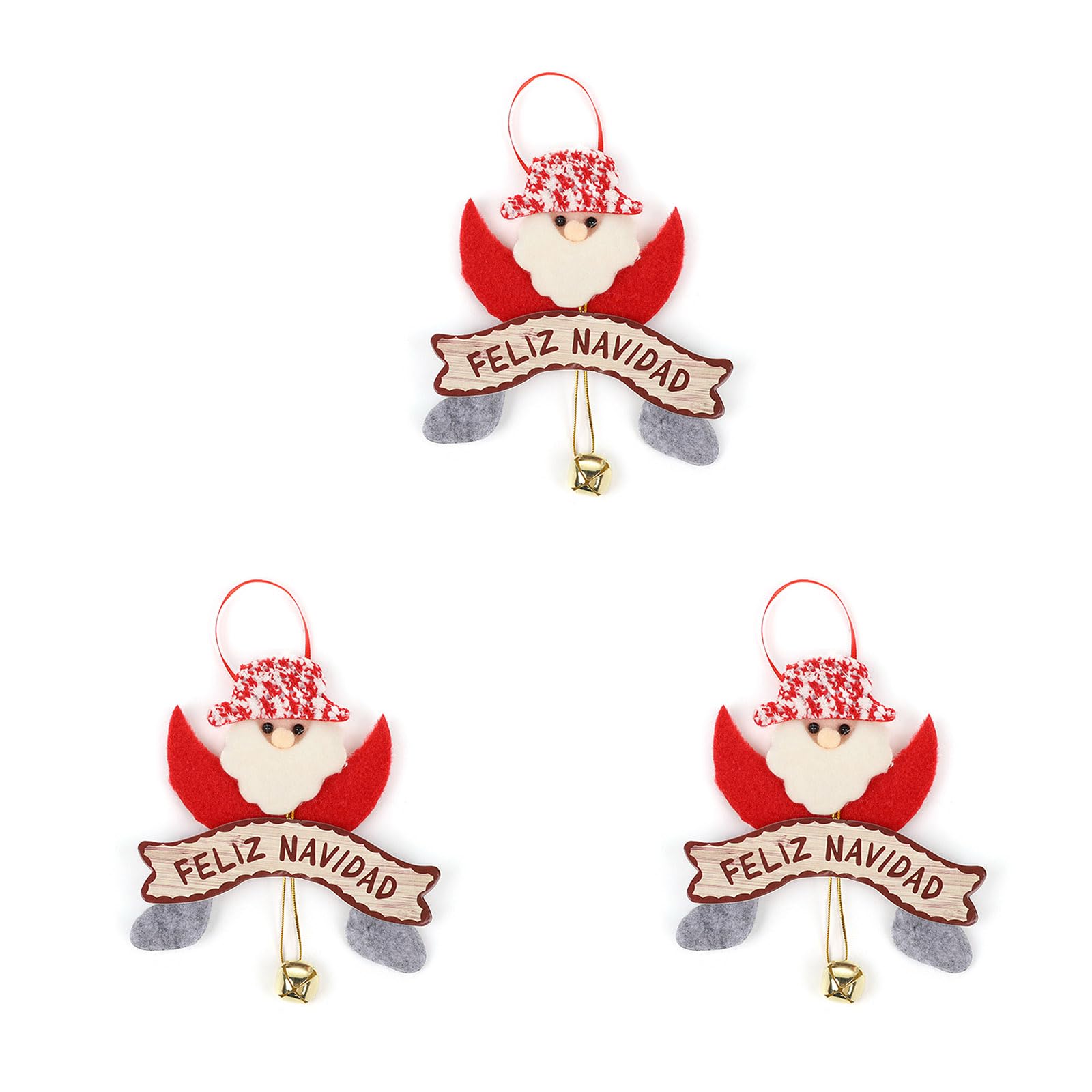 carotoe 3 Pcs Santa Pendant Hanging Ornaments Christmas Bells for Home Party Indoor Outdoor Holiday Christmas Tree Decorations Tree Ornament