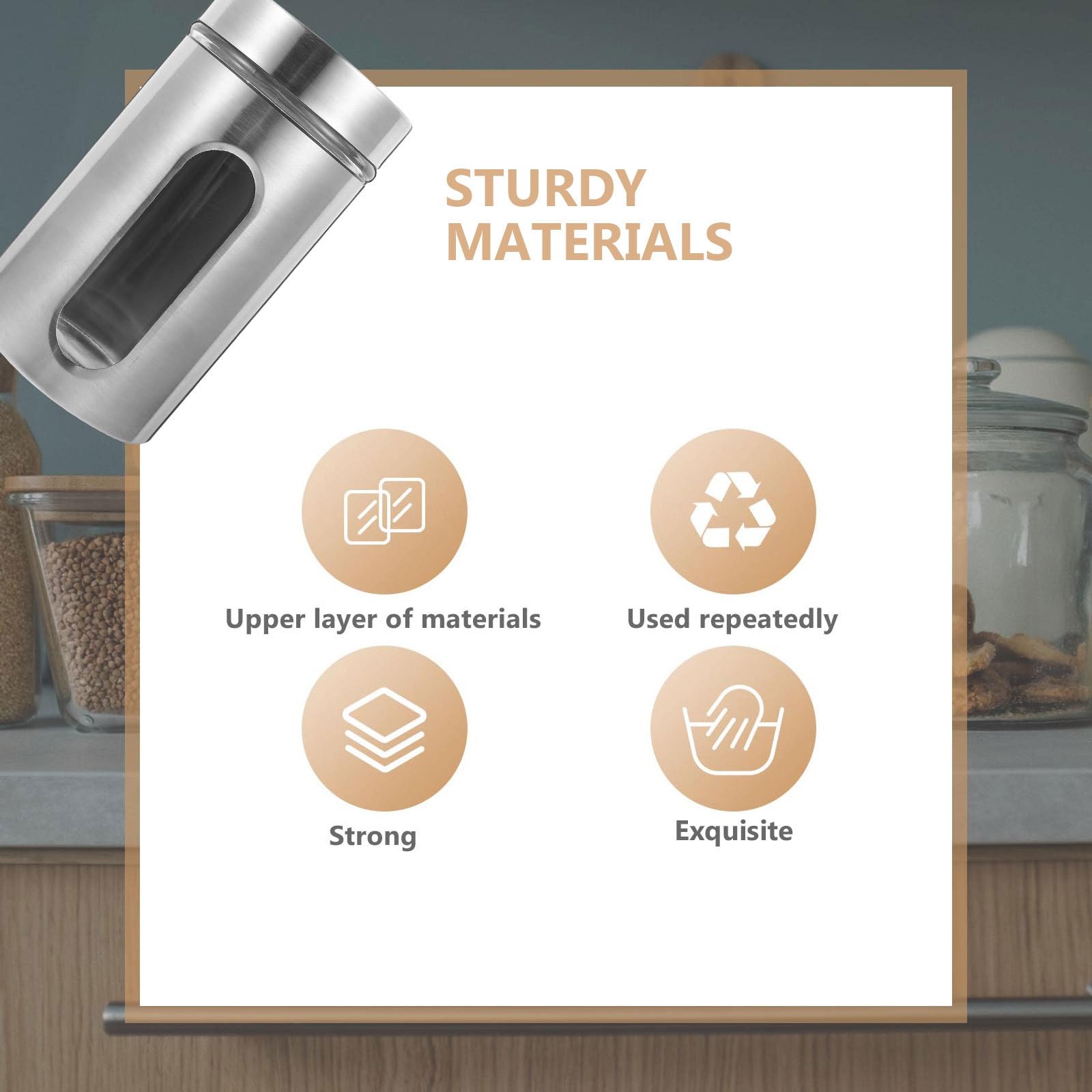 Barattolo di Conservazione Ermetico per Caffè, Vetro e Acciaio Inox
