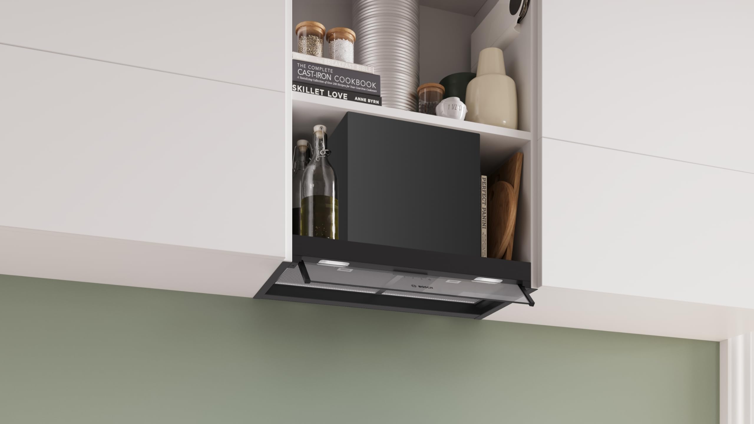 Serie 4 DBB65CC60 Integrierte Designhaube 60 cm Klarglas Mattschwarz