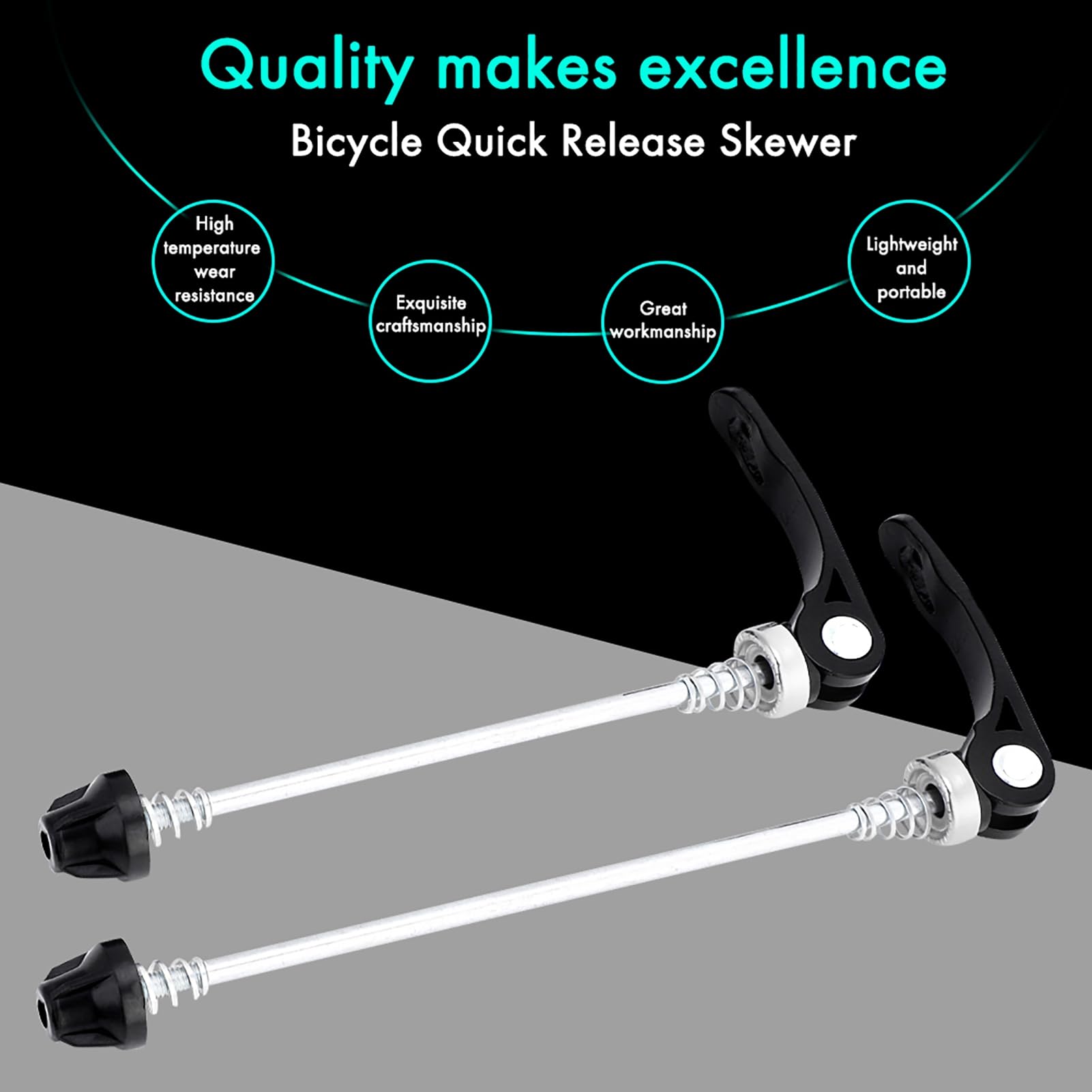 Sgancio Rapido 24 Ruota per Bici 9mm Spiedo 2 Pezzi Mountain Bike Asse 142mm 135mm 180mm Freno a Disco 150mm