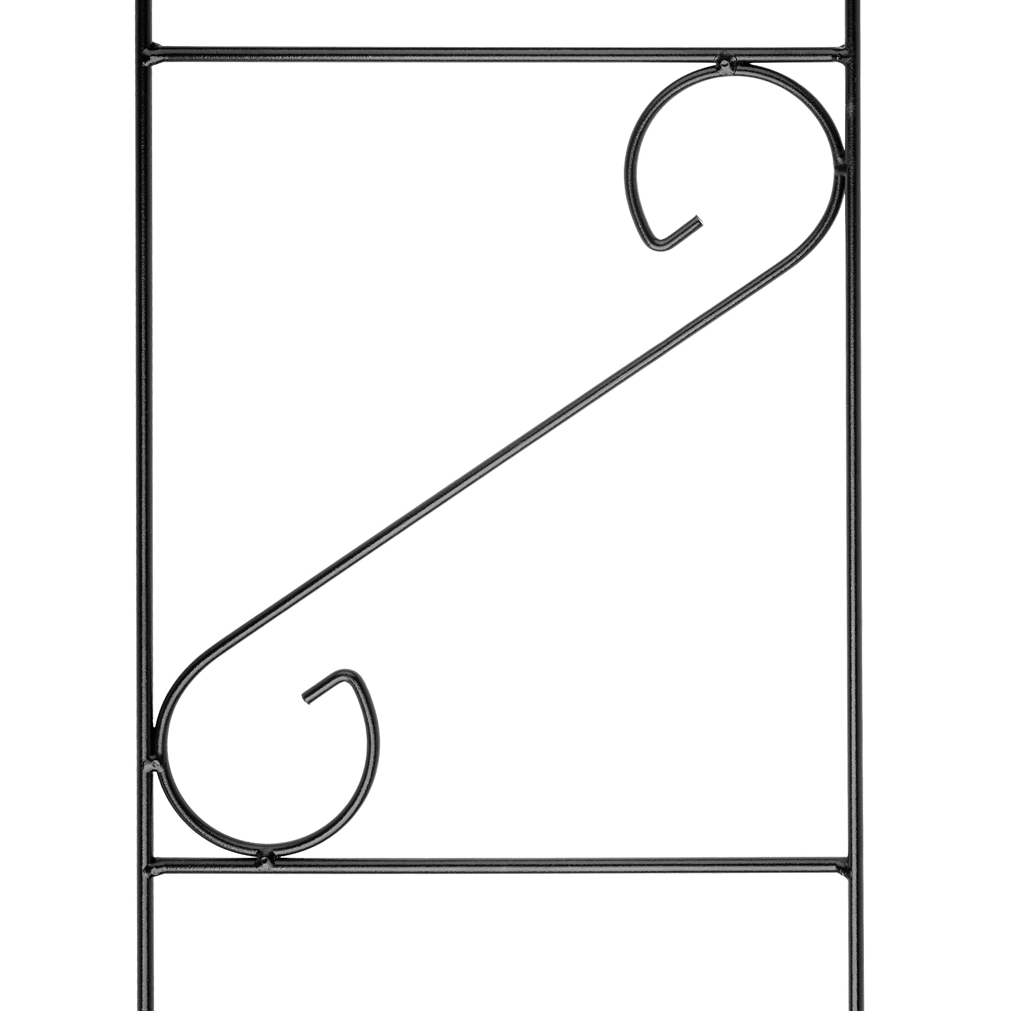 KADAX Rankgitter 210cm, Rankhilfe aus Stahl, Kletterhilfe für Garten, Pflanzen, Rosen, Kletterpflanzen, Pflanzengitter, Rankleiter, wetterfestes Spalier, Deko, freistehend, schwarz