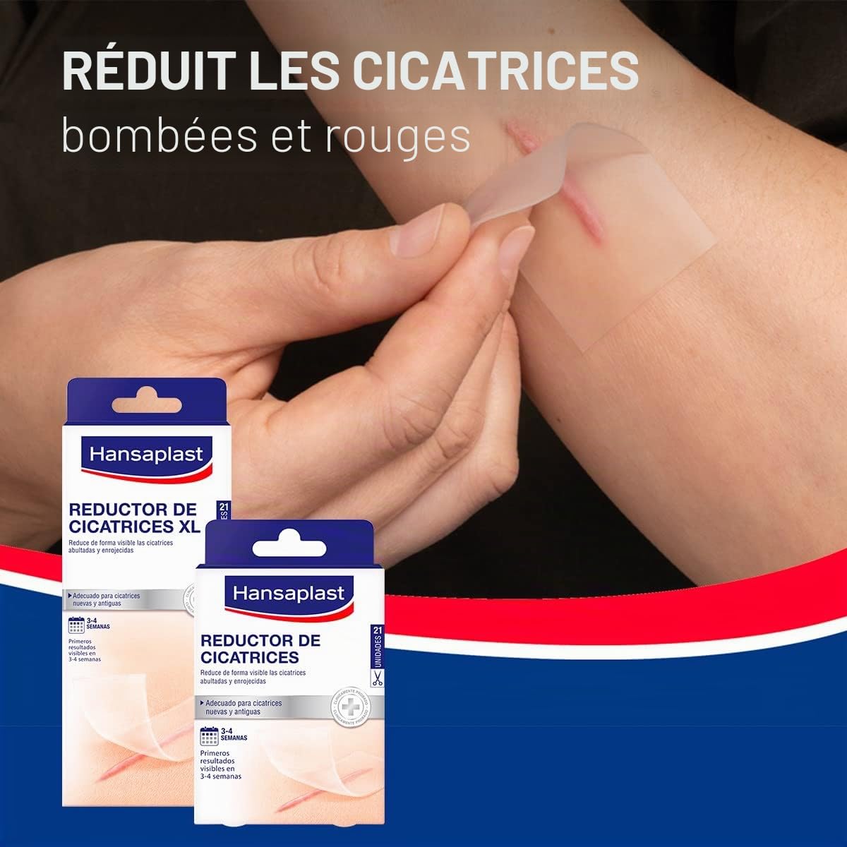 Hansaplast Patch MED réduisant les cicatrices, 21 patchs, l'emballage peut varier