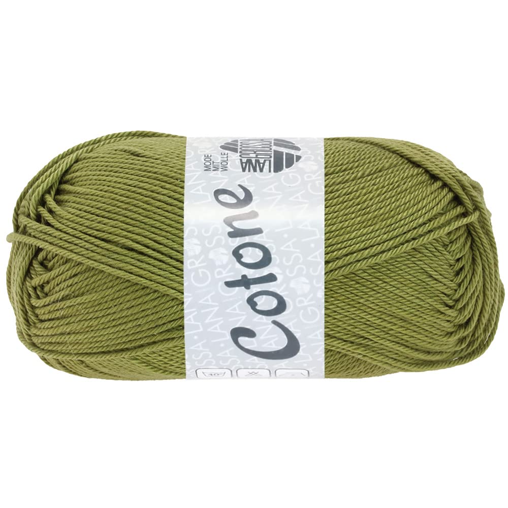 LANA GROSSA Cotone | Baumwollbasicgarn | Handstrickgarn aus 100% Baumwolle | 50g Wolle zum Stricken & Häkeln | 125m Garn FB 117