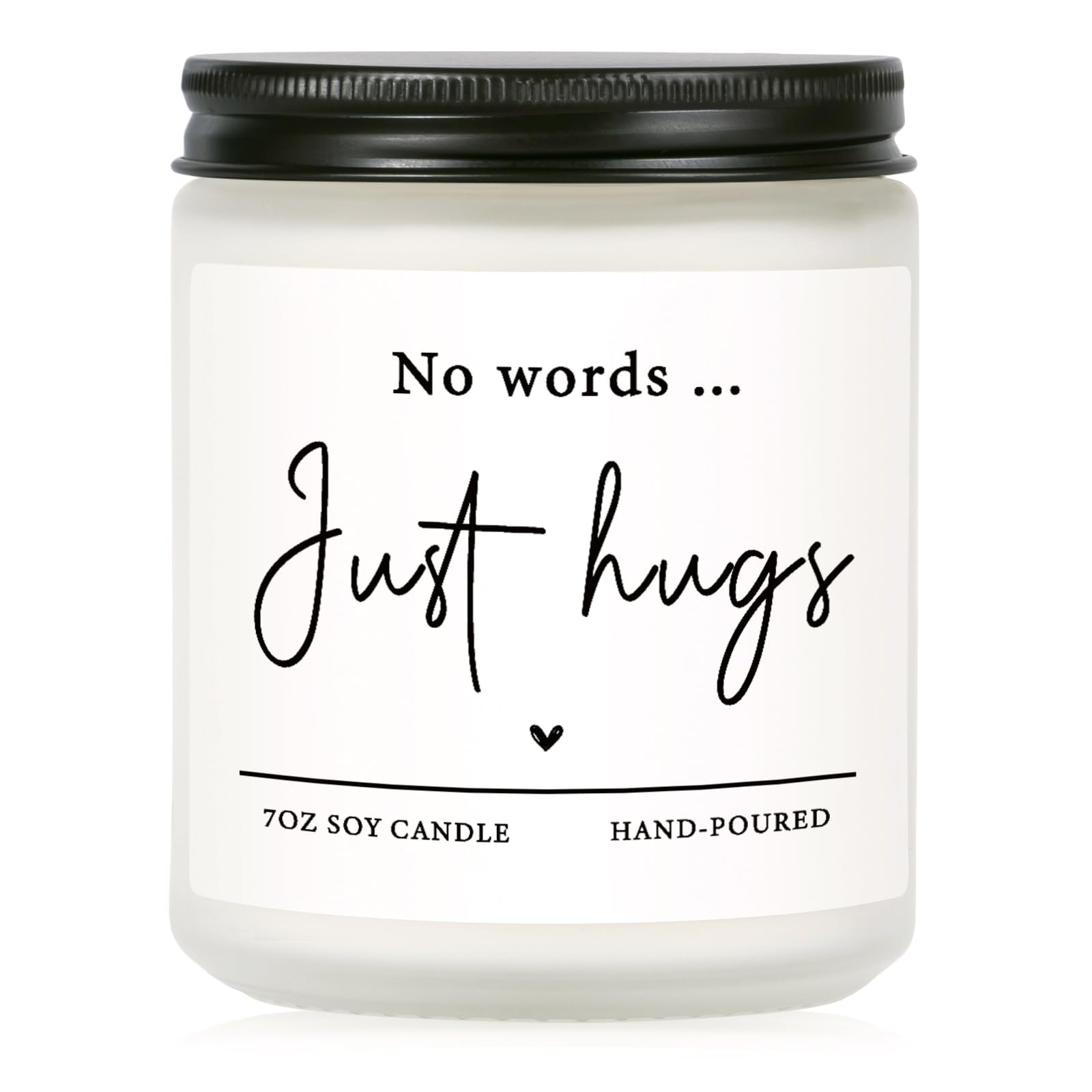 Shqiueos Sympathy Gifts for Loss of Loved One-No Words, Just Hugs Handmade 7oz Lavender Scented Candle, Bereavement Gifts, Thinking of You, Get Well Soon, Cheer Up, Comfort Condolences Candle