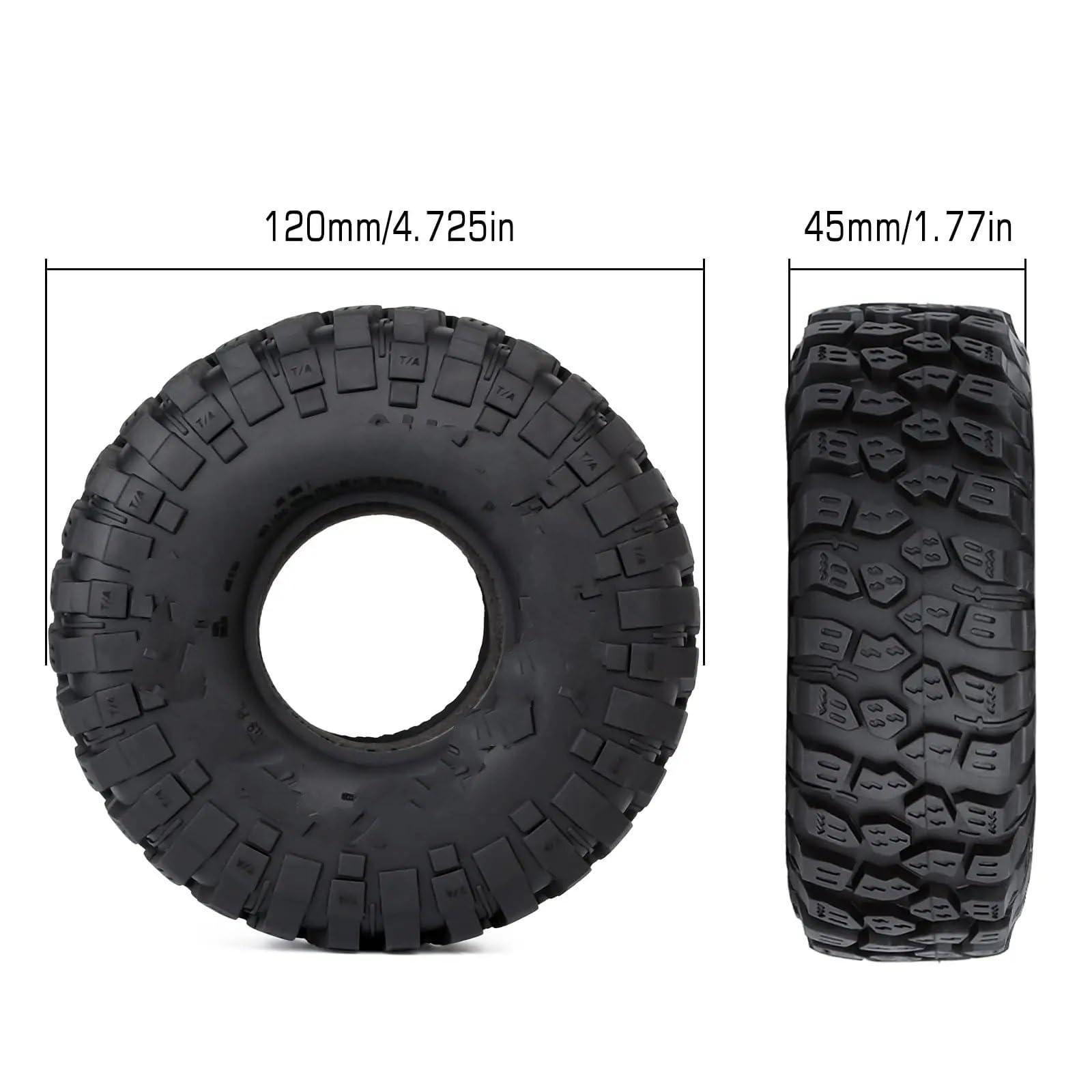 RC NeumáTicos Compatible con TRX-4 para Axial SCX10 90046 SCX10 III AXI03007 para Tamiya CC01 D90 D110 para 1/10 RC Crawler 1,9 Neumáticos De Oruga RC