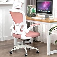 ALEAVIC Ergonomic Office Chair, Pink Office Chair, Computer Chairs, High Back Executive Mesh Chair with Adjustable Lumbar Support and Headrest, Swivel Task Chair for Home Office Height Adjustable
