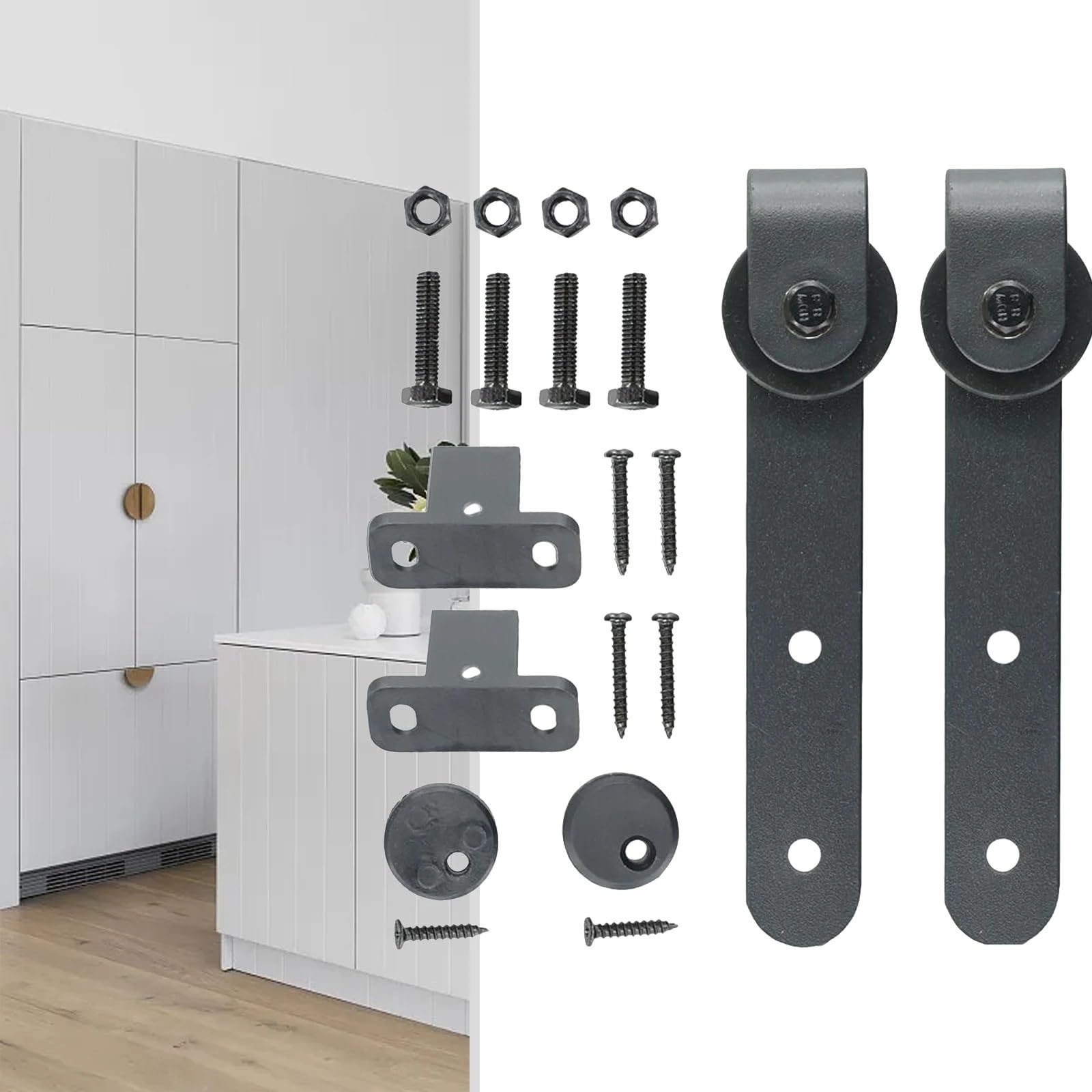 Csdasw One Color Sliding Barn Door Hardware Kits For Cabinet Doors Rail Set Smooth Silent Barn Door Mechanis Sliding Barn Door Kits Smooth And Quiet