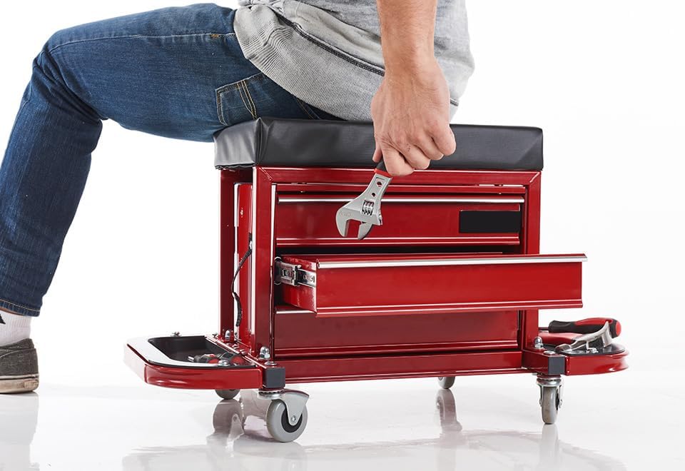 Sharper Image Rolling Toolbox Stool by Sharper Image