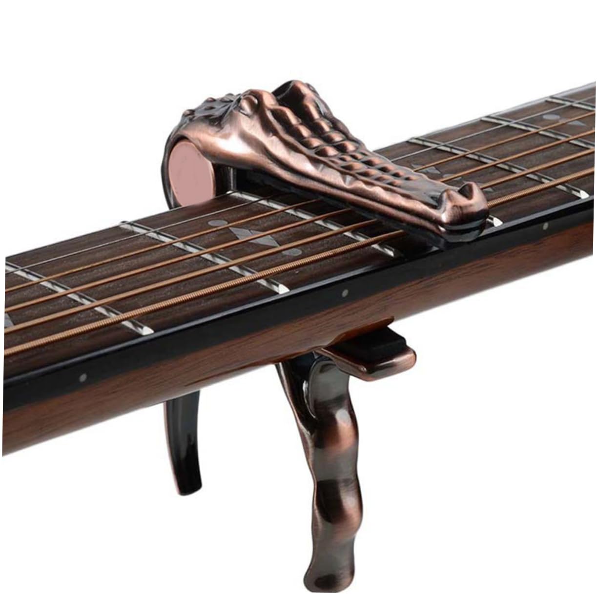 BESTonZON 2piezas Cejilla De Guitarra Metálica Diseño De Cocodrilo Capo Portátil Para Guitarra Eléctrica y Acústica Accesorio Práctico Para Afinación Rápida y Efectiva