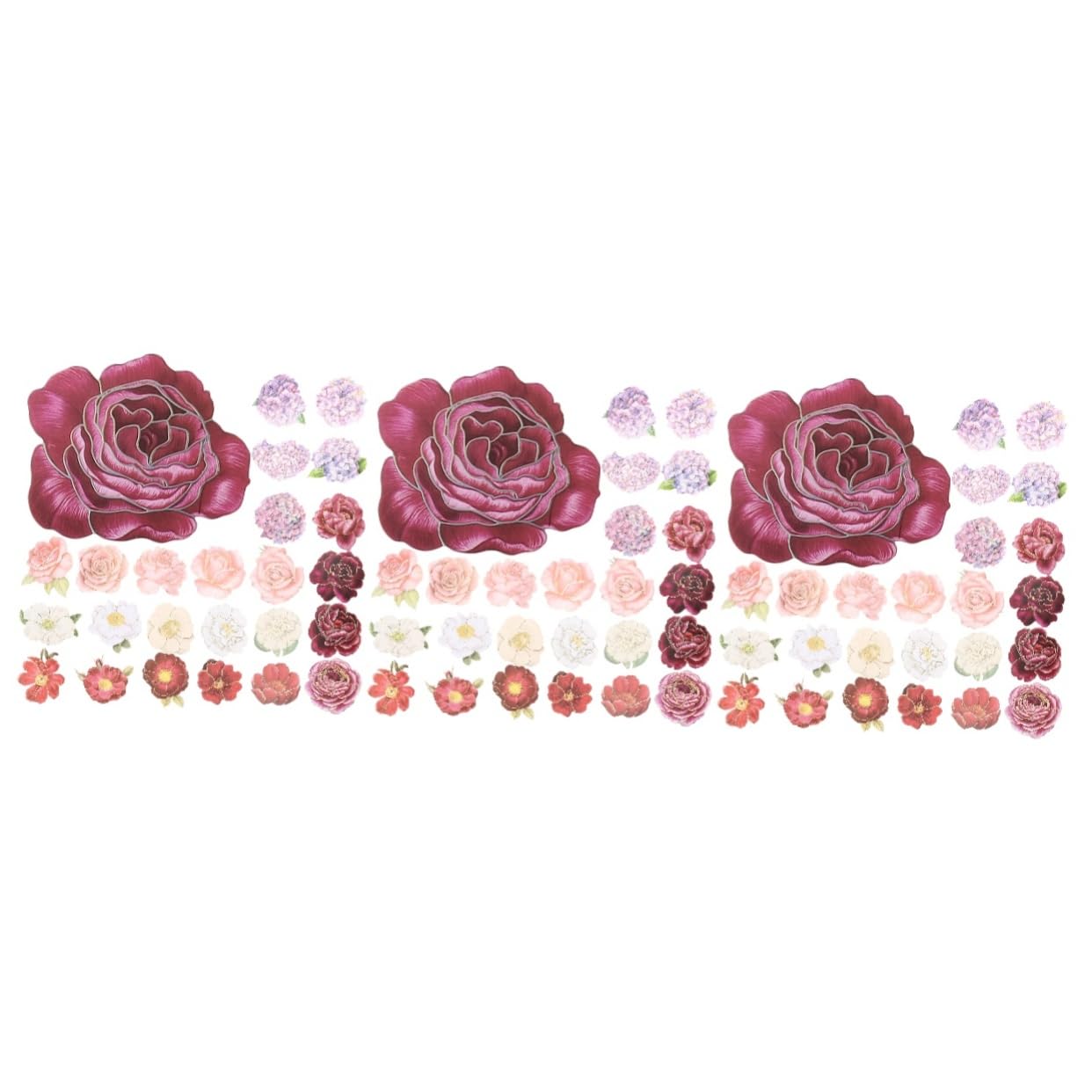 HOMSFOU 3 Series Stickers De Flores Decorativas Para Scrapbooking Notebooks Y Laptops Adhesivos De Plantas Para Manualidades Y Decoración De Bolsas 50 Piezas*3